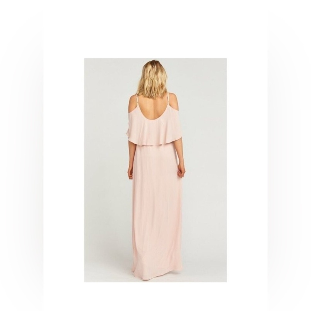 Show Me Your Mumu Caitlin Ruffle Maxi Dress in Dusty Blush‎ Crisp Size XL